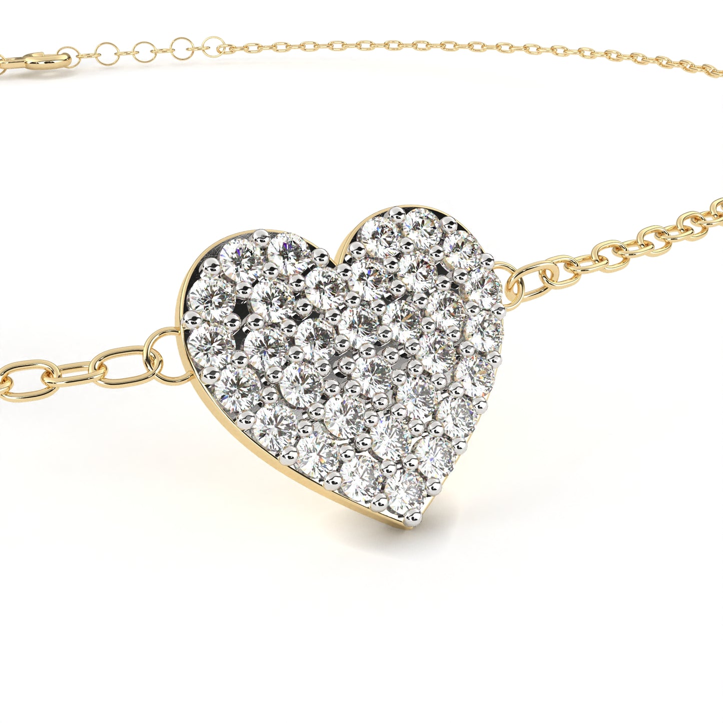 Heart Diamond Charm Bracelet
