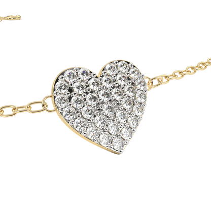 Heart Diamond Charm Bracelet