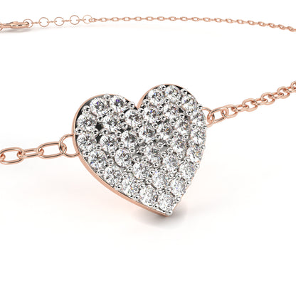 Heart Diamond Charm Bracelet