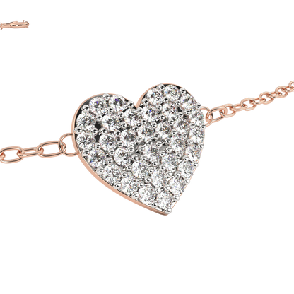 Heart Diamond Charm Bracelet