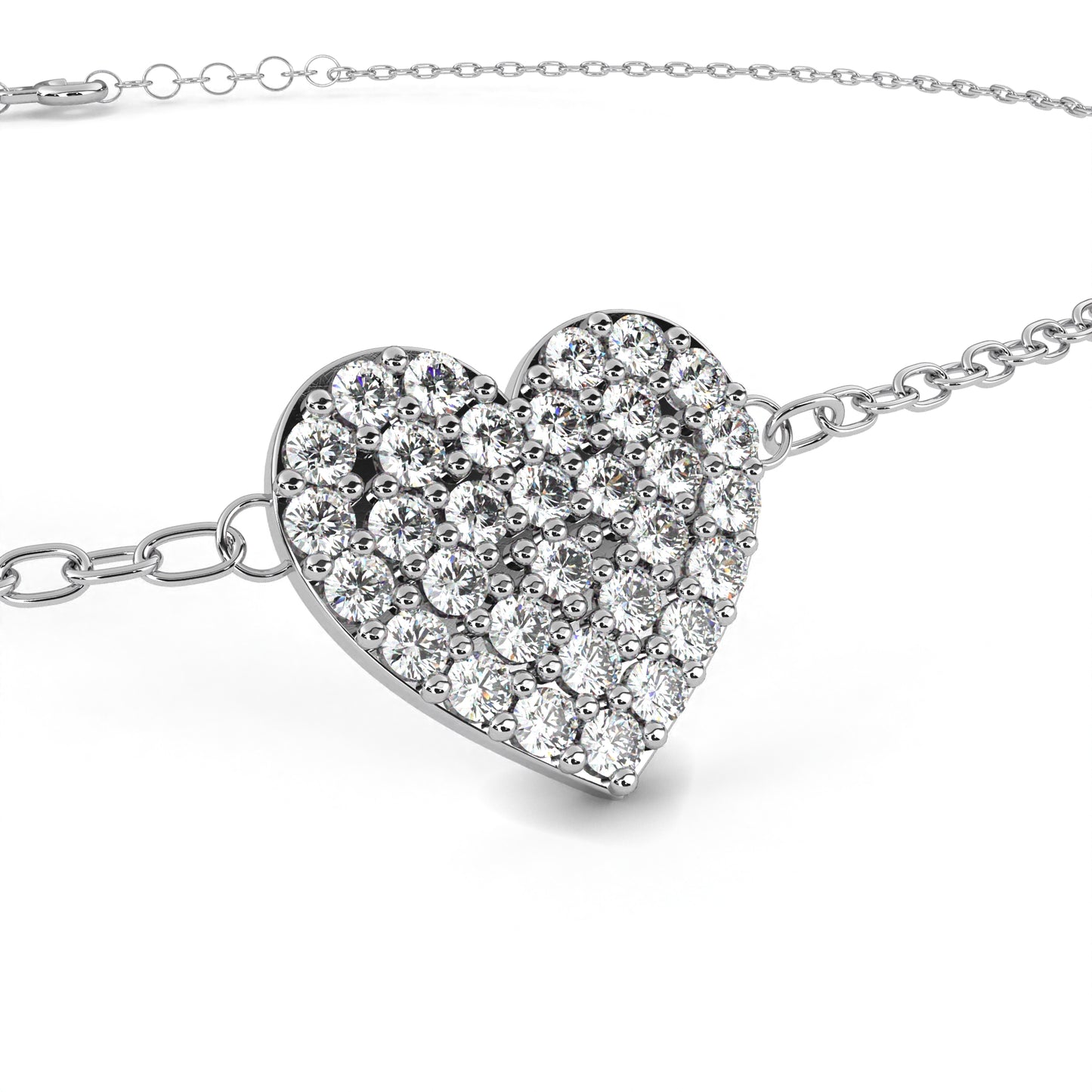 Heart Diamond Charm Bracelet
