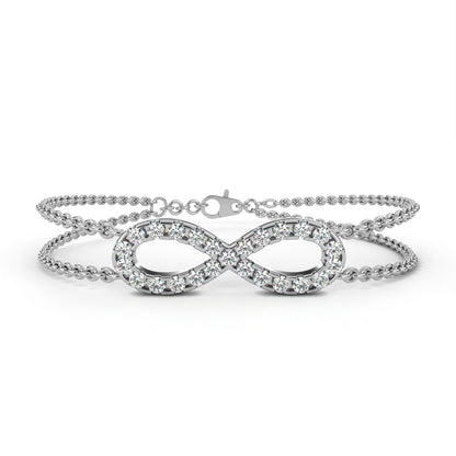 Eternal Loop – Round Lab Diamond Infinity Bracelet