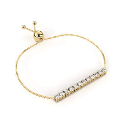 Orbit Chain Round Diamond Dual Disc Bracelet