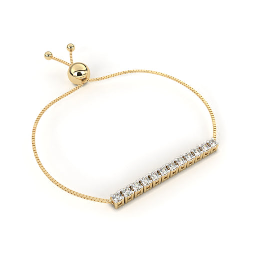 Orbit Chain Round Lab Diamond Dual Disc Bracelet