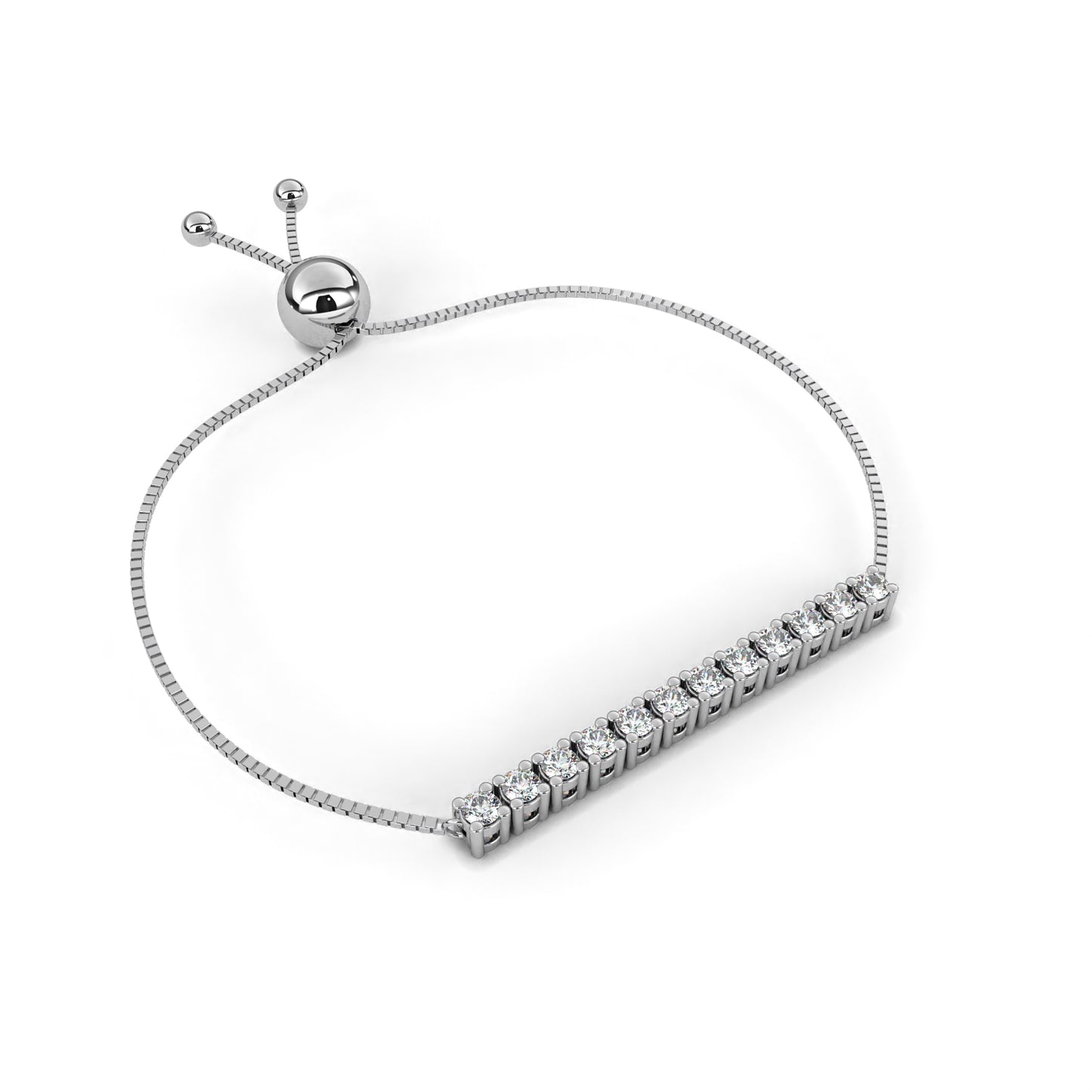 Orbit Chain Round Lab Diamond Dual Disc Bracelet