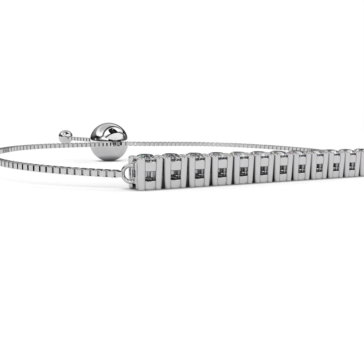 Orbit Chain Round Lab Diamond Dual Disc Bracelet