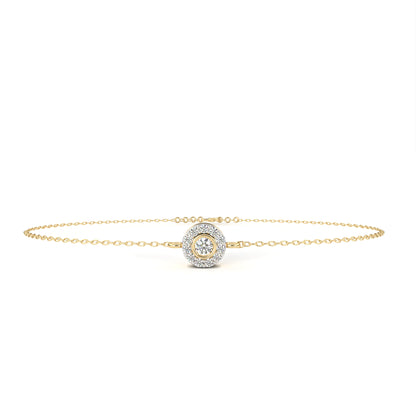 Solar Arc – Round Diamond Half-Halo Disc Bracelet