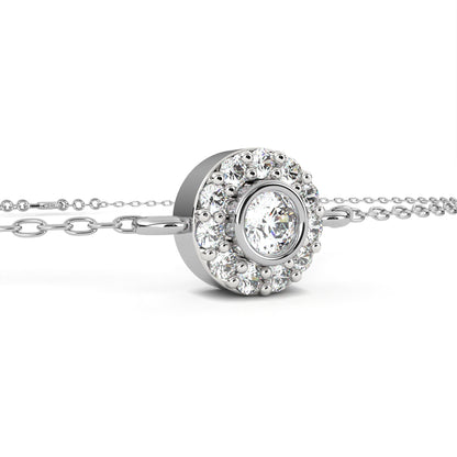 Solar Arc – Round Lab Diamond Half-Halo Disc Bracelet
