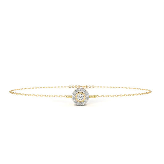 Solar Arc – Round Lab Diamond Half-Halo Disc Bracelet