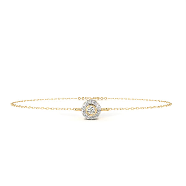 Solar Arc – Round Lab Diamond Half-Halo Disc Bracelet