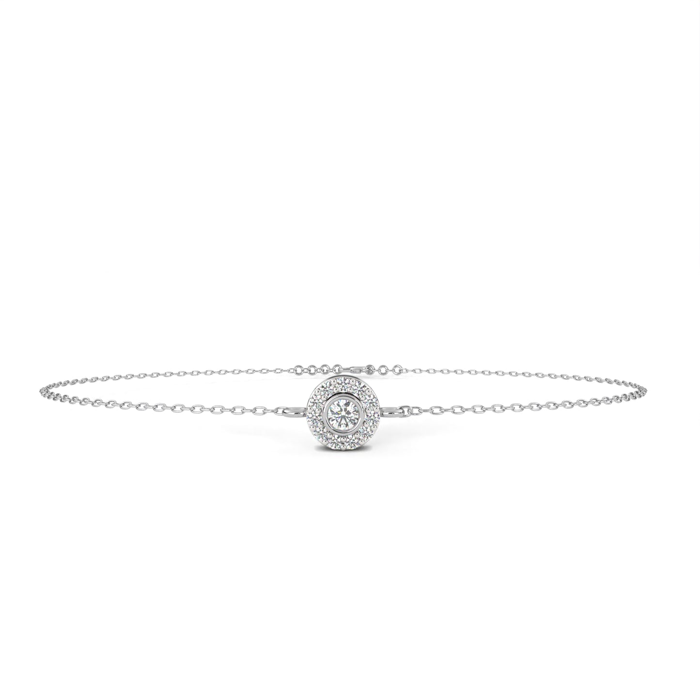 Solar Arc – Round Lab Diamond Half-Halo Disc Bracelet