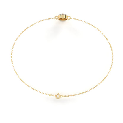 Solar Arc – Round Lab Diamond Half-Halo Disc Bracelet