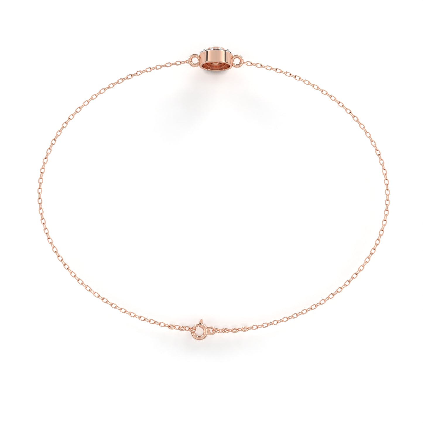 Solar Arc – Round Lab Diamond Half-Halo Disc Bracelet