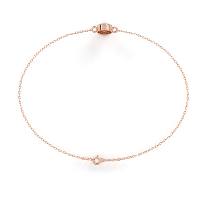 Solar Arc – Round Lab Diamond Half-Halo Disc Bracelet