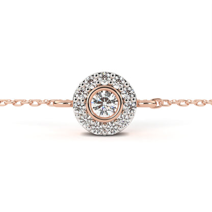 Solar Arc – Round Lab Diamond Half-Halo Disc Bracelet