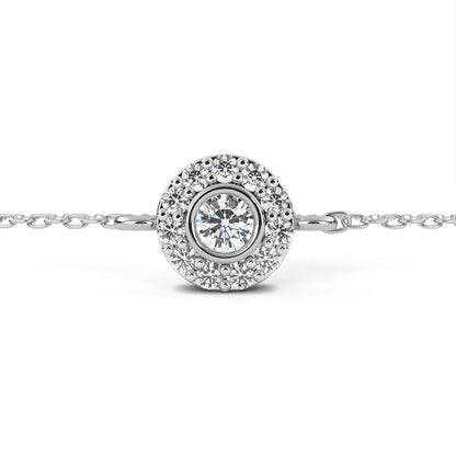 Solar Arc – Round Lab Diamond Half-Halo Disc Bracelet