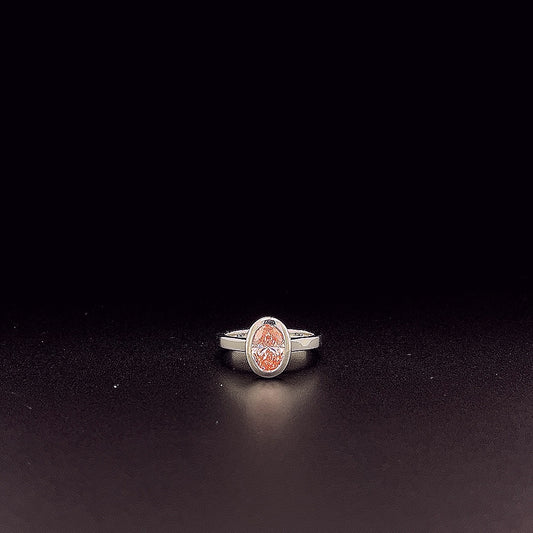 Rosé Whisper – Bezel-Set Pink Oval Ring in 14K Gold