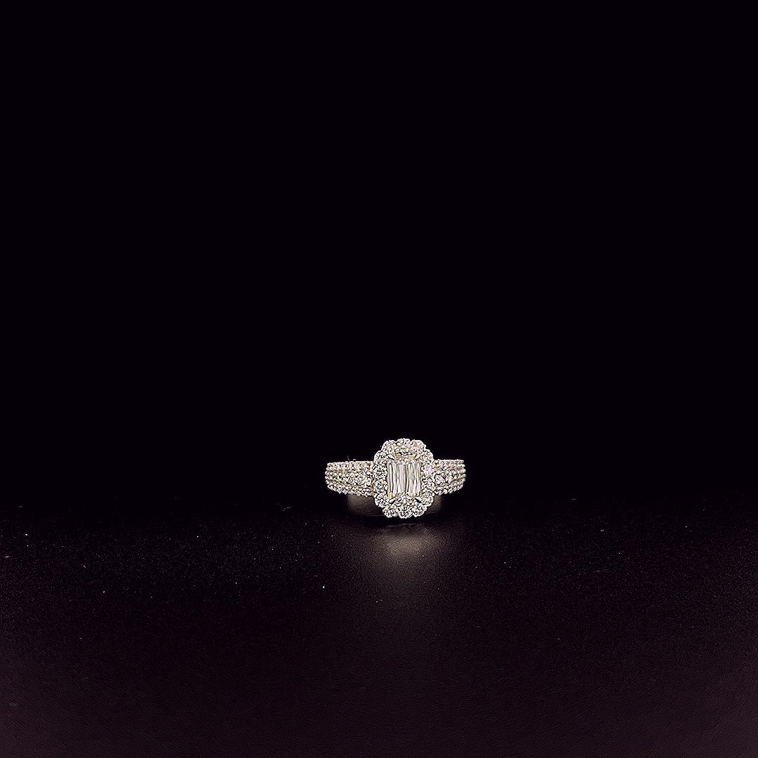 Regal Halo – Ashoka Lab Diamond Cocktail Ring in 14K White Gold