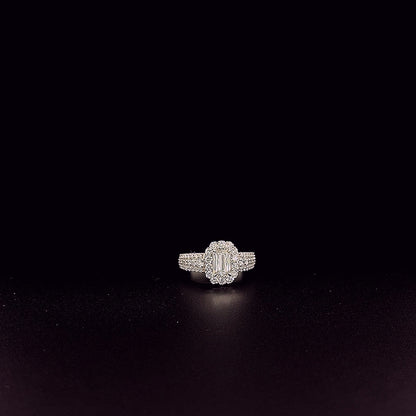 Regal Halo – Ashoka Lab Diamond Cocktail Ring in 14K White Gold