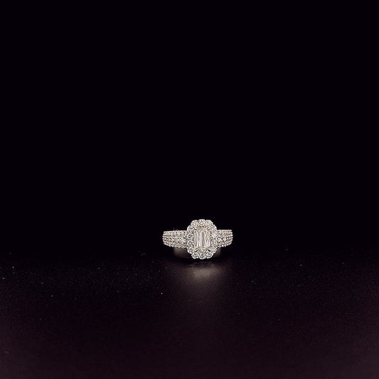 Regal Halo – Ashoka Lab Diamond Cocktail Ring in 14K White Gold