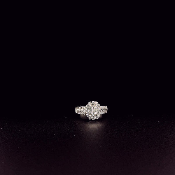 Regal Halo – Ashoka Lab Diamond Cocktail Ring in 14K White Gold