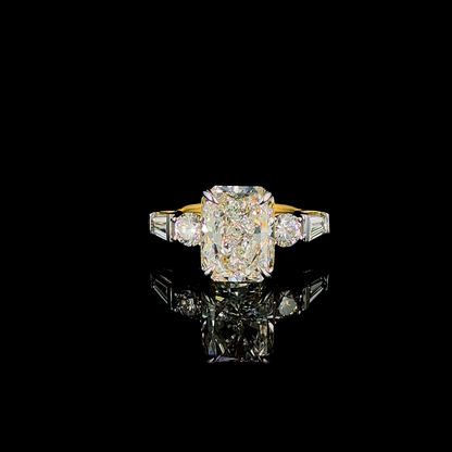 Tapered Marquise & Radiant-Cut Ring in 14K Gold – Dual-Sided Statement