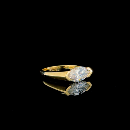 Sleek Marquise – Solitaire Engagement Ring in 14K Gold