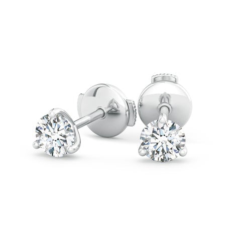 1.00CTS 14K Lab-Grown Prong-Set Round Diamond Martini Stud Earrings