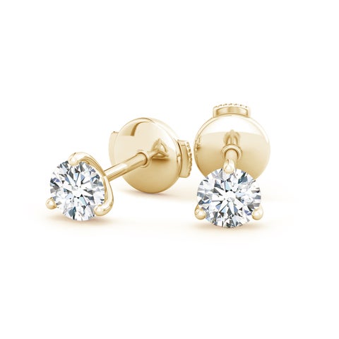 1.00CTS 14K Lab-Grown Prong-Set Round Diamond Martini Stud Earrings