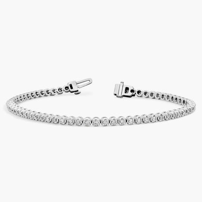 Nuit D’Or 1 CTW Natural Diamond Buttercup Tennis Bracelet in white gold, view 2