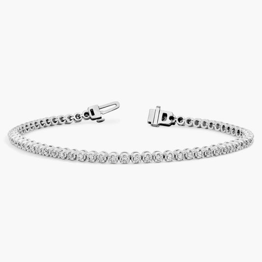 Nuit D’Or 1 CTW Natural Diamond Buttercup Tennis Bracelet in white gold, view 2