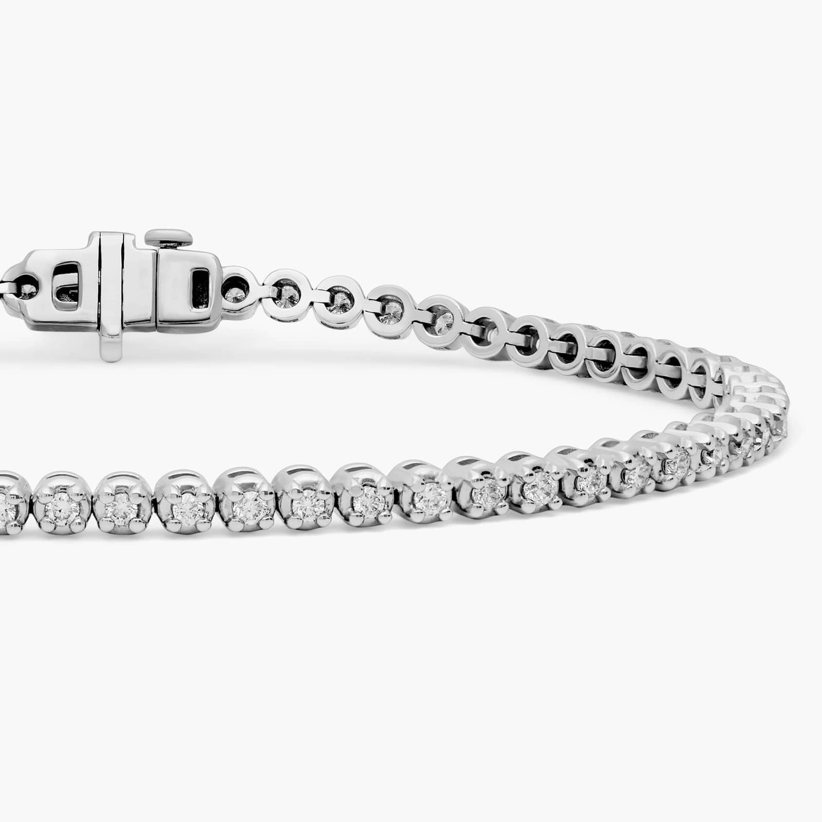 Nuit D’Or 1 CTW Natural Diamond Buttercup Tennis Bracelet in white gold, view 3