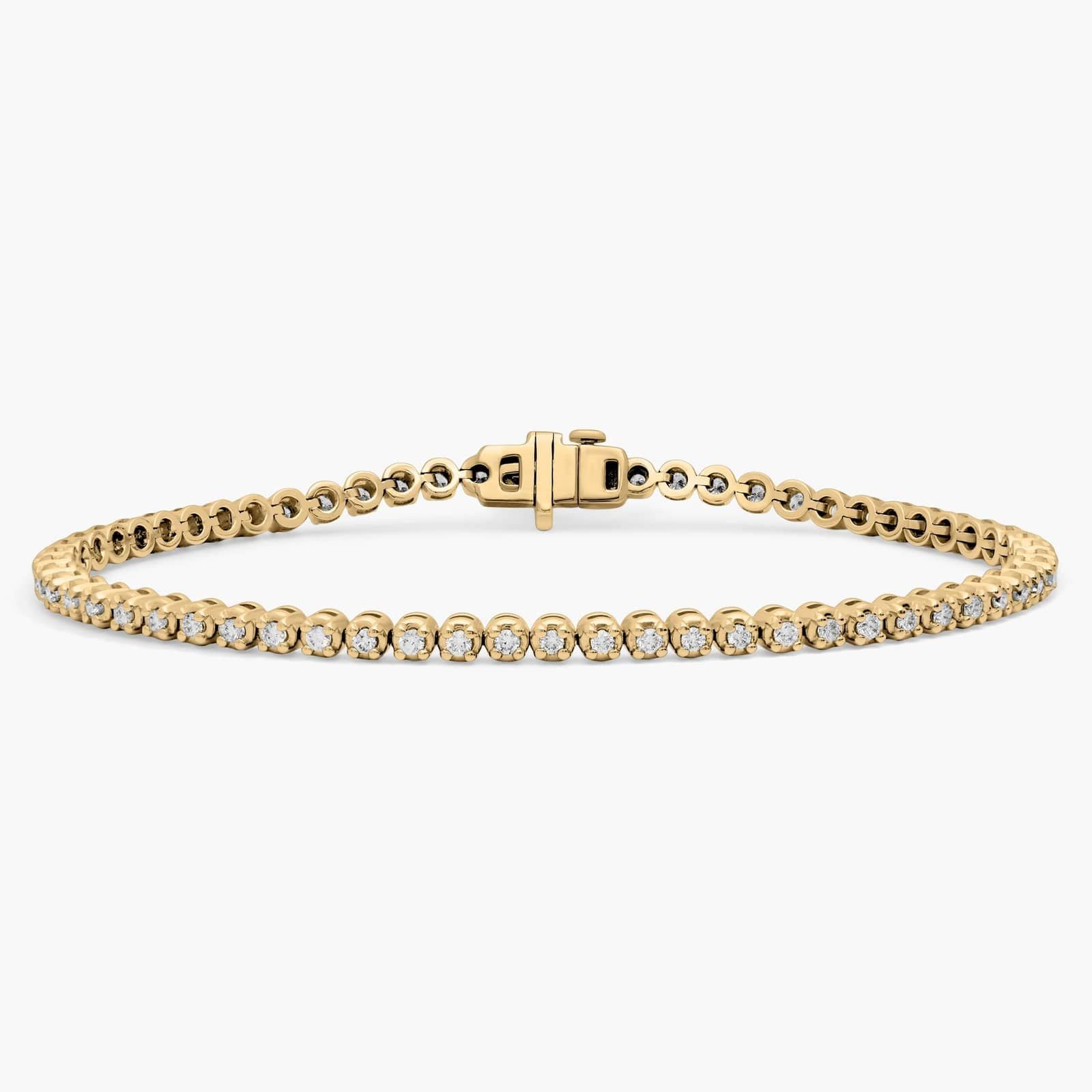 Nuit D’Or 1 CTW Natural Diamond Buttercup Tennis Bracelet in yellow gold, view 1