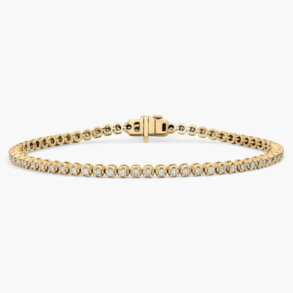Nuit D’Or 1 CTW Natural Diamond Buttercup Tennis Bracelet in yellow gold, view 1