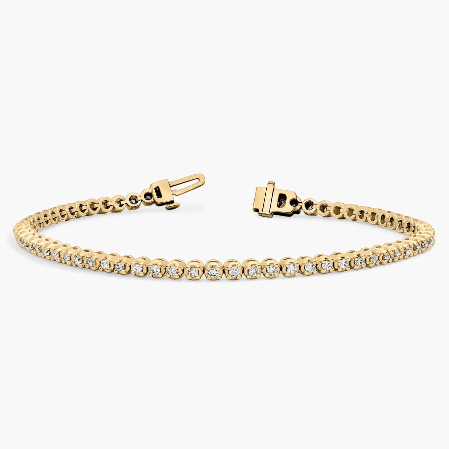Nuit D’Or 1 CTW Natural Diamond Buttercup Tennis Bracelet in yellow gold, view 2