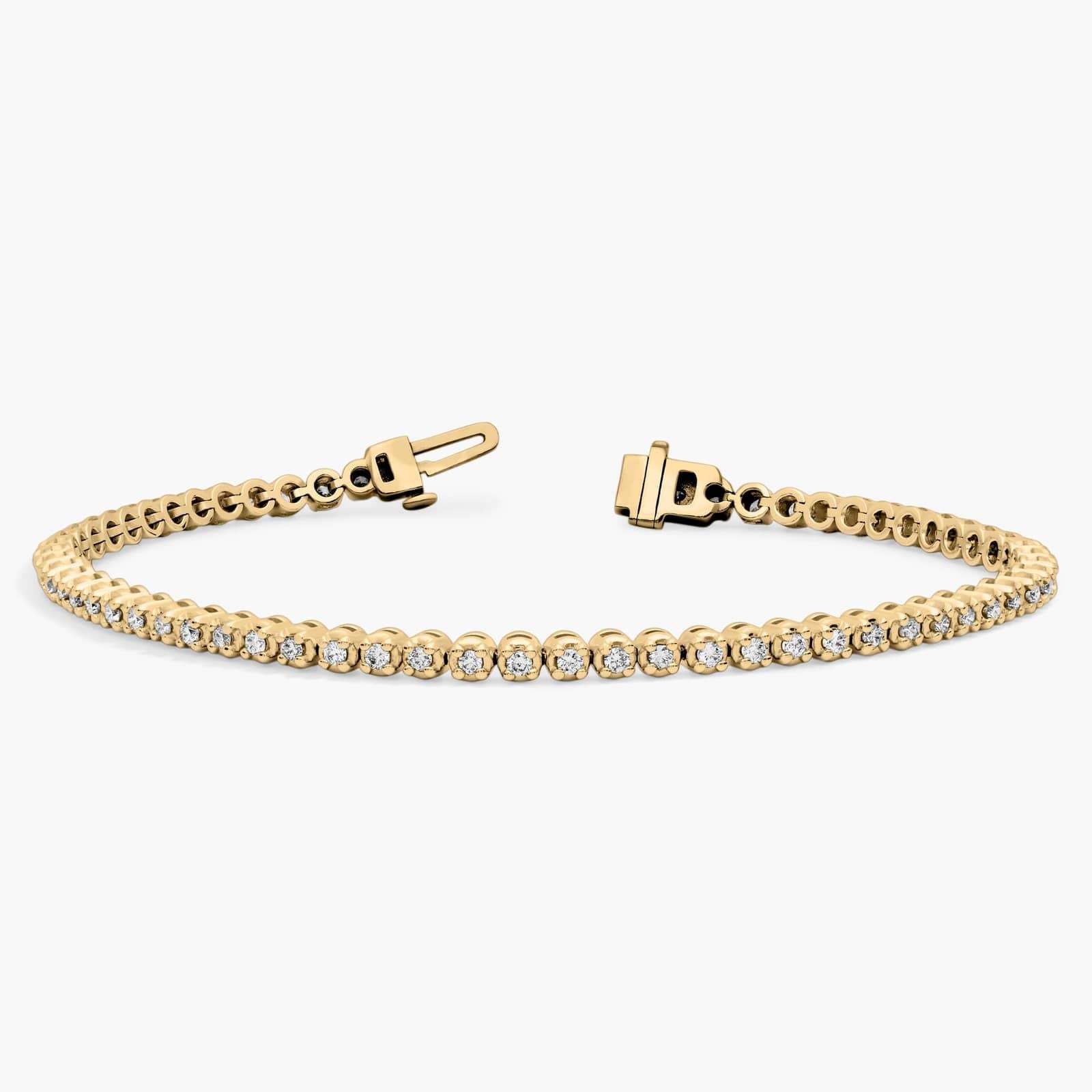 Nuit D’Or 1 CTW Natural Diamond Buttercup Tennis Bracelet in yellow gold, view 2