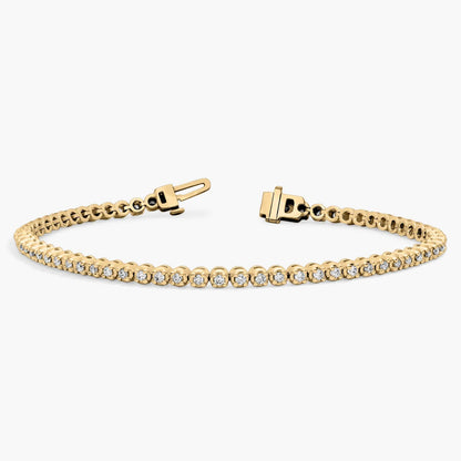 Nuit D’Or 1 CTW Natural Diamond Buttercup Tennis Bracelet in yellow gold, view 2