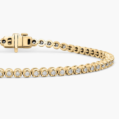 Nuit D’Or 1 CTW Natural Diamond Buttercup Tennis Bracelet in yellow gold, view 3