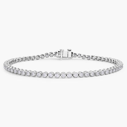 Nuit D’Or 2 CTW Natural Diamond Buttercup Tennis Bracelet in white gold, view 1