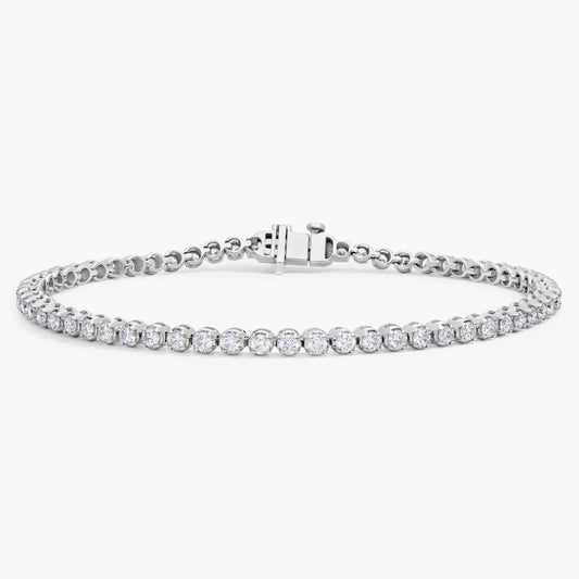 Nuit D’Or 2 CTW Natural Diamond Buttercup Tennis Bracelet in white gold, view 1