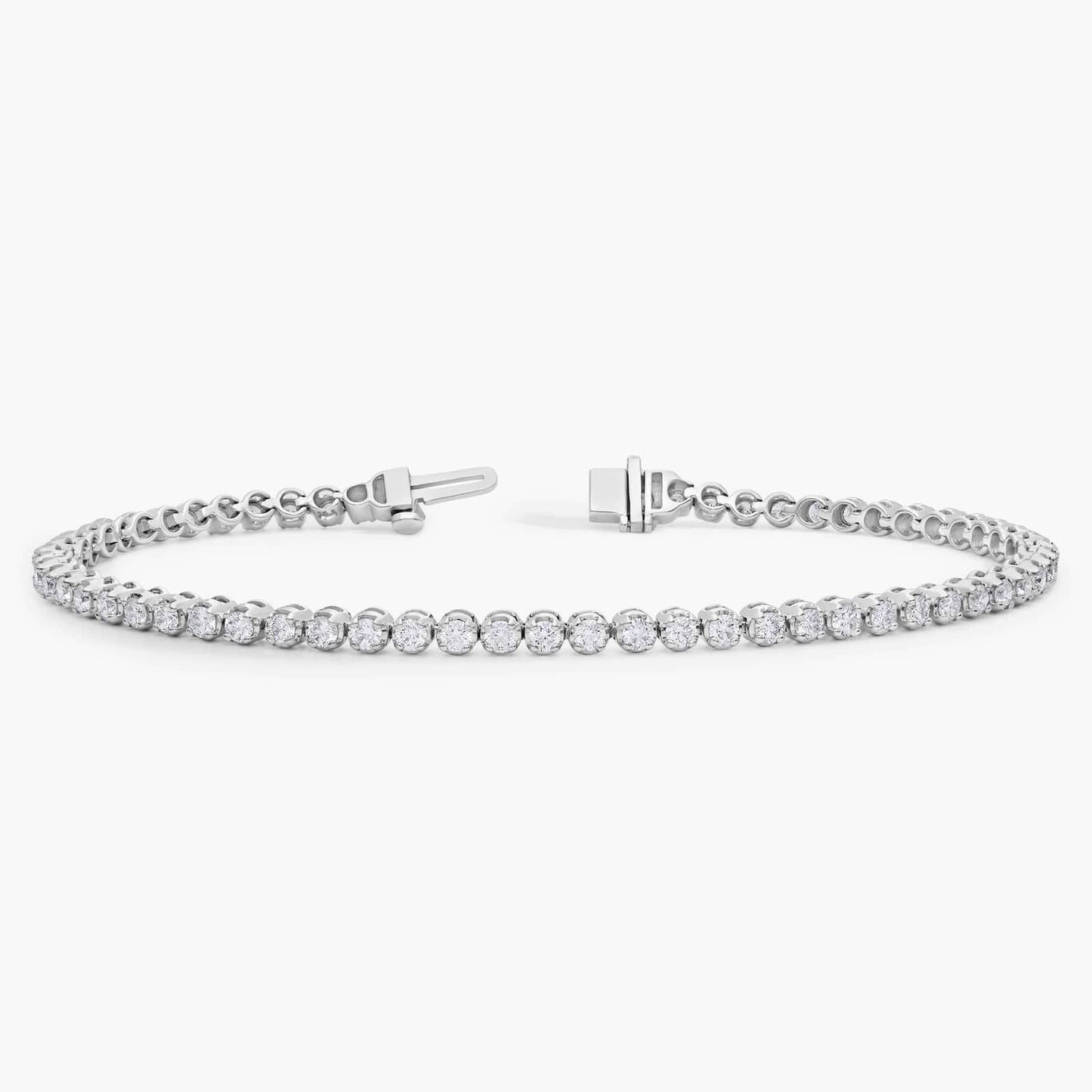 Nuit D’Or 2 CTW Natural Diamond Buttercup Tennis Bracelet in white gold, view 2