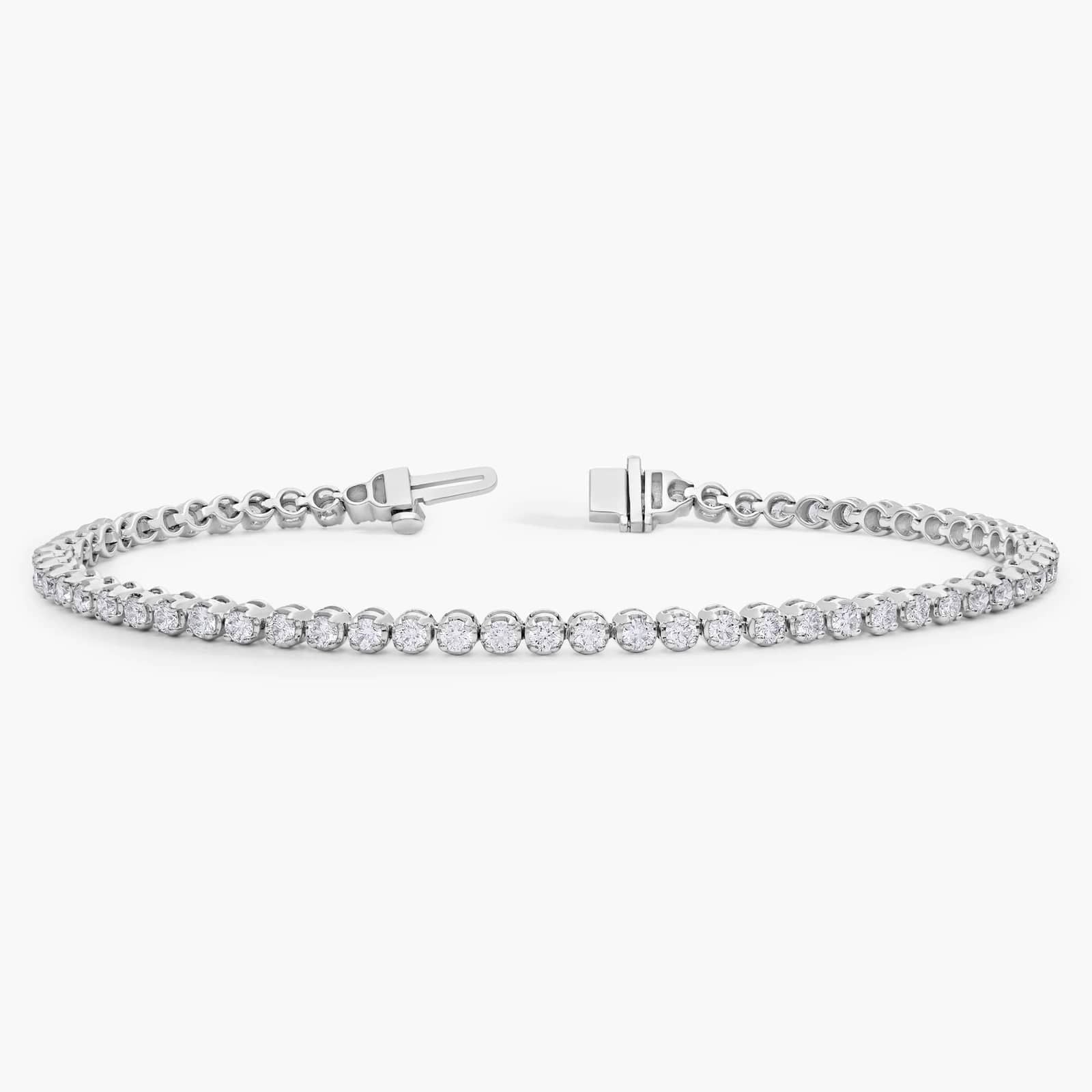 Nuit D’Or 2 CTW Natural Diamond Buttercup Tennis Bracelet in white gold, view 2