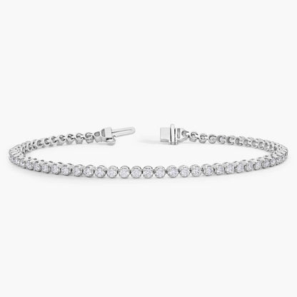 Nuit D’Or 2 CTW Natural Diamond Buttercup Tennis Bracelet in white gold, view 2
