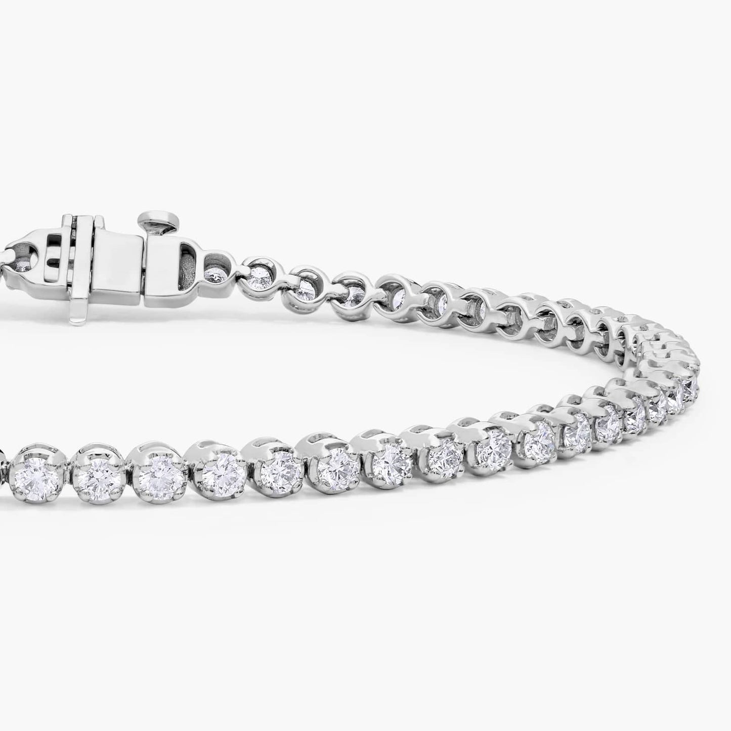 Nuit D’Or 2 CTW Natural Diamond Buttercup Tennis Bracelet in white gold, view 3