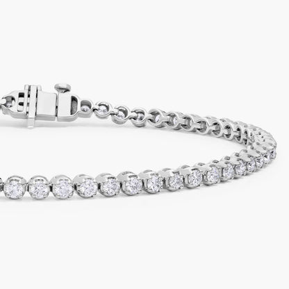 Nuit D’Or 2 CTW Natural Diamond Buttercup Tennis Bracelet in white gold, view 3