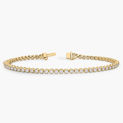 Nuit D’Or 2 CTW Natural Diamond Buttercup Tennis Bracelet in yellow gold, view 2