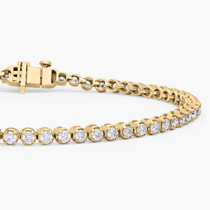 Nuit D’Or 2 CTW Natural Diamond Buttercup Tennis Bracelet in yellow gold, view 3