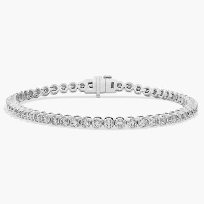 Nuit D’Or 3 CTW Natural Diamond Buttercup Tennis Bracelet in white gold, view 1