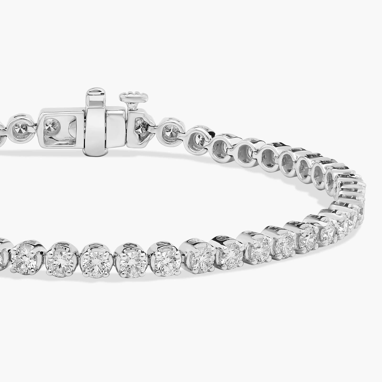 Nuit D’Or 3 CTW Natural Diamond Buttercup Tennis Bracelet in white gold, view 3