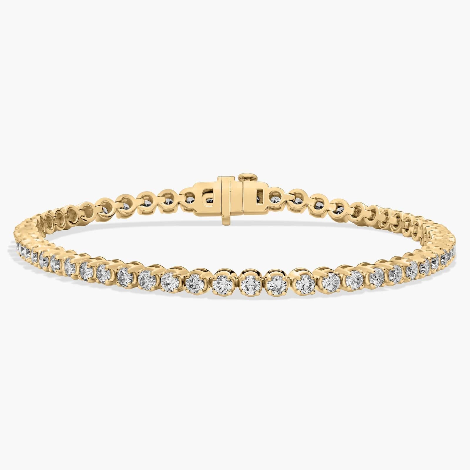 Nuit D’Or 3 CTW Natural Diamond Buttercup Tennis Bracelet in yellow gold, view 1